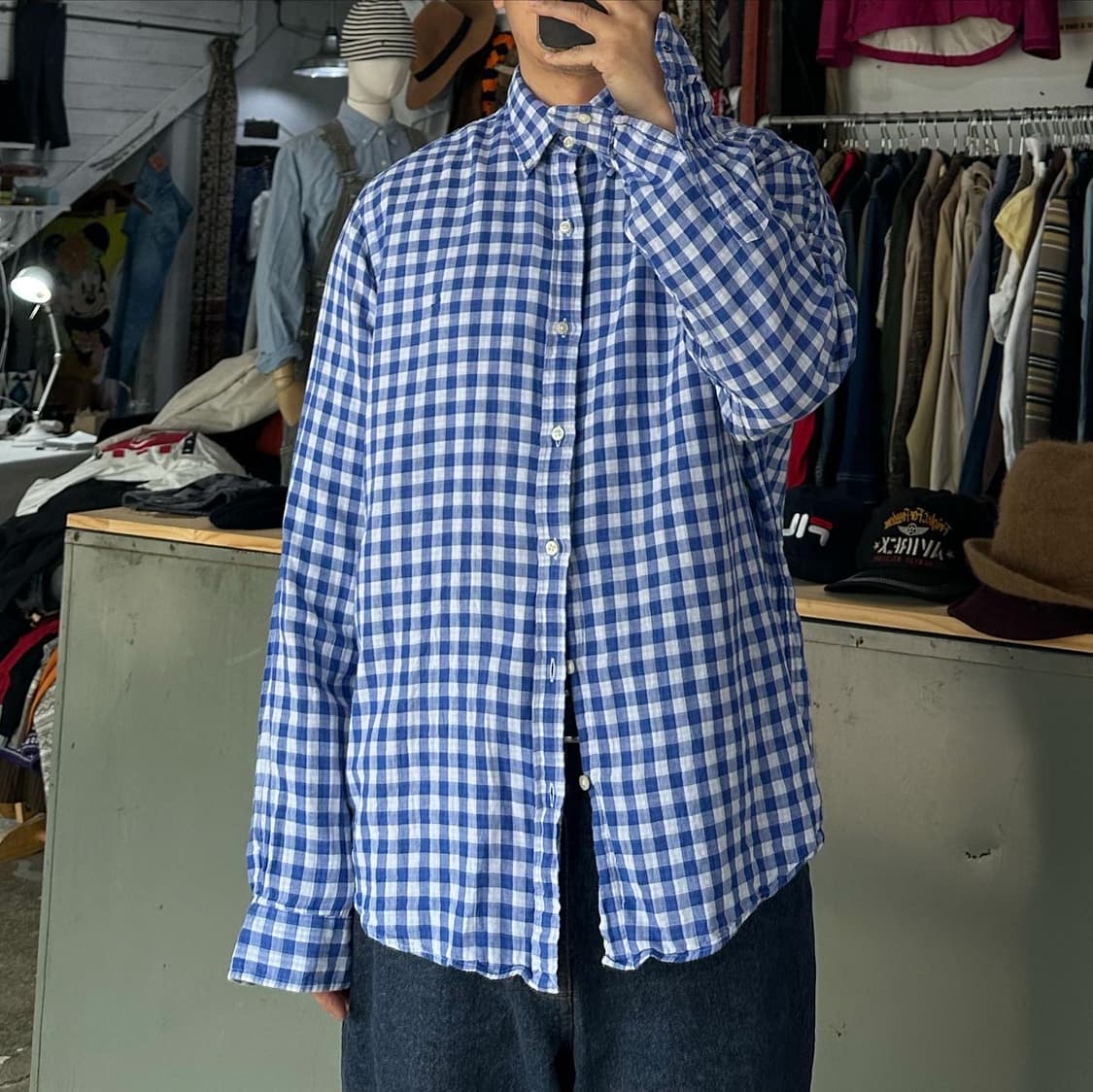 (착용컷) 폴로 랄프로렌 체크 셔츠 (남성용 XL) 상품이미지2