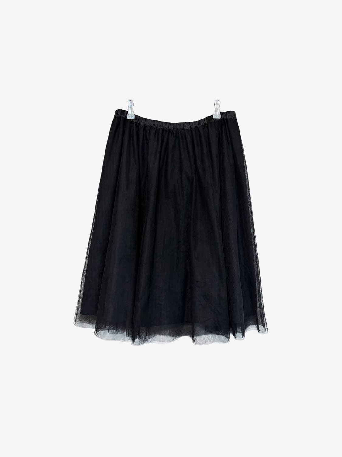 Reversible Sheer Midi Skirt - Black 상품이미지10