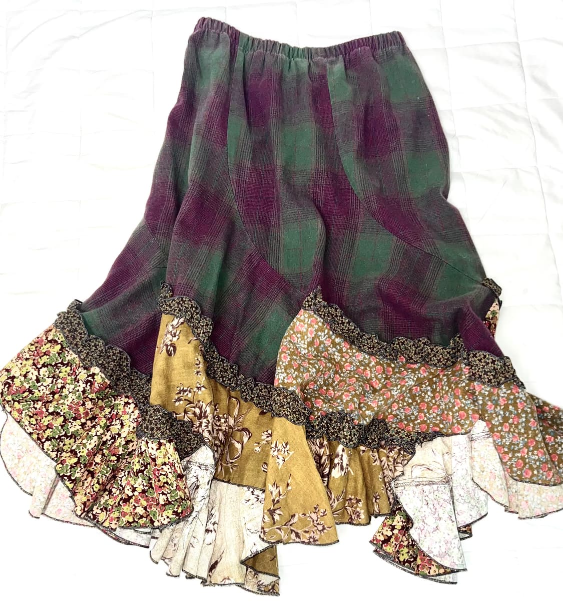 y2k 빈티지 그런지페어리 갸루 모리걸 레이어드 스커트 롱치마 레이스 상품이미지1