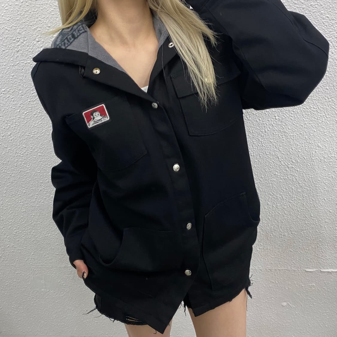 벤데이비스 미니로고 포켓 블랙 후드 자켓 M 상품이미지1