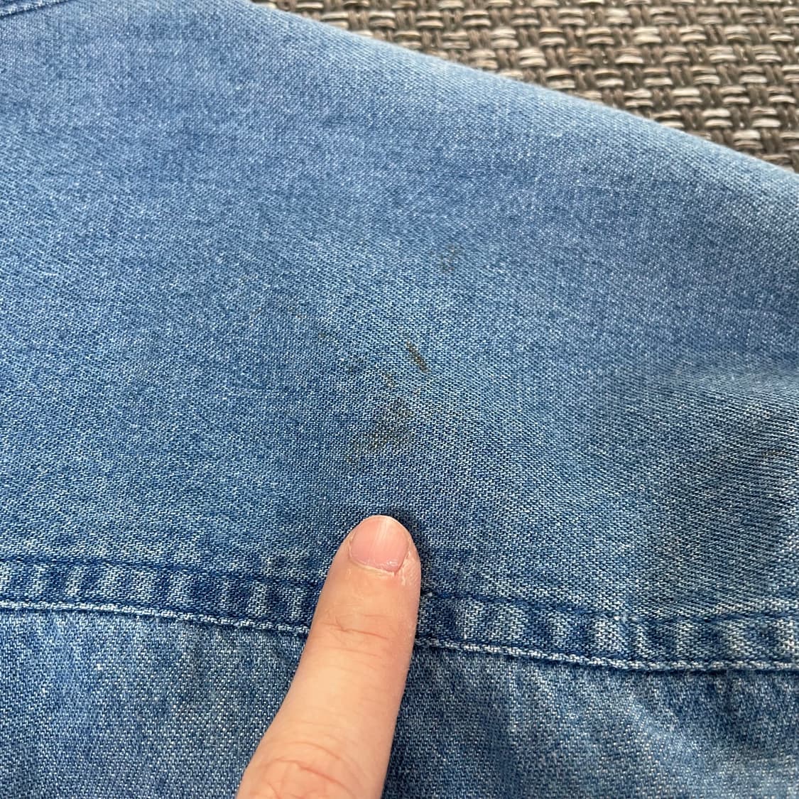 레밍턴 아웃도어 클로딩 웨스턴 원포켓 데님 셔츠 M 상품이미지4