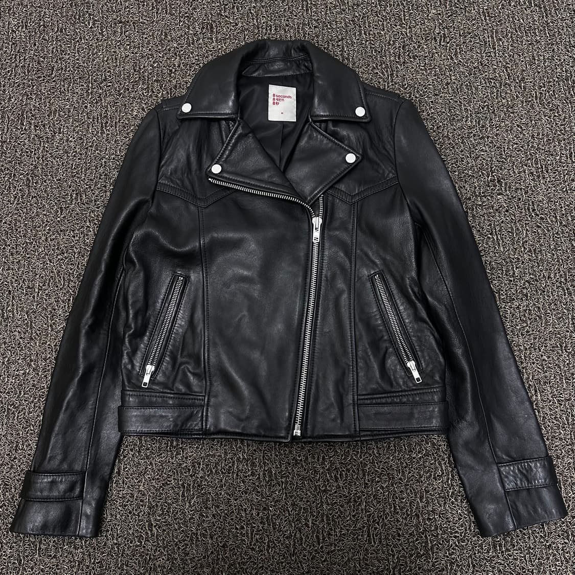 에잇세컨즈 여성 양가죽 100% 라이더 가죽자켓 90(M) 상품이미지1