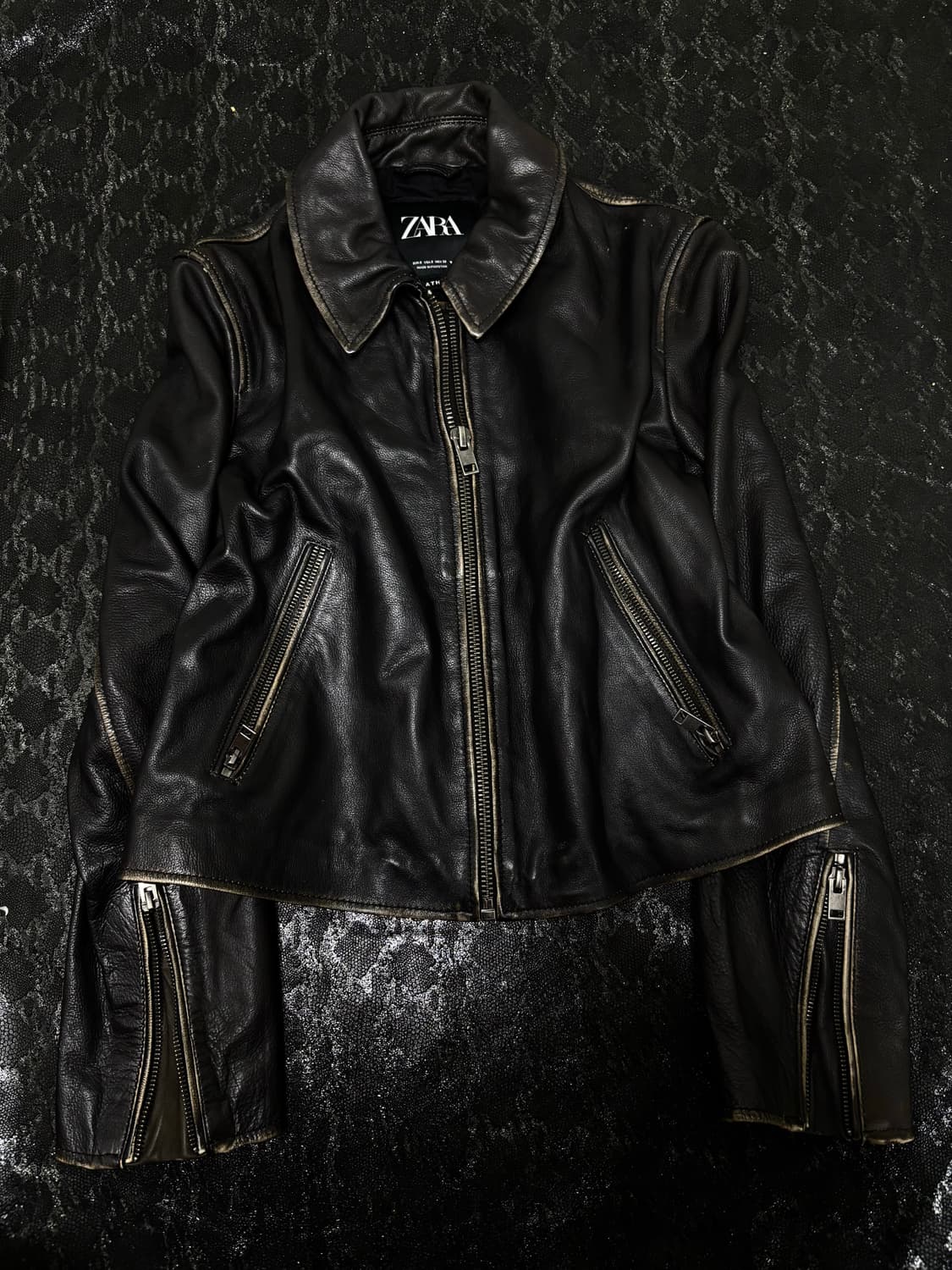 “Vintage” Y2K Vintage Washed Leather Jac 상품이미지6
