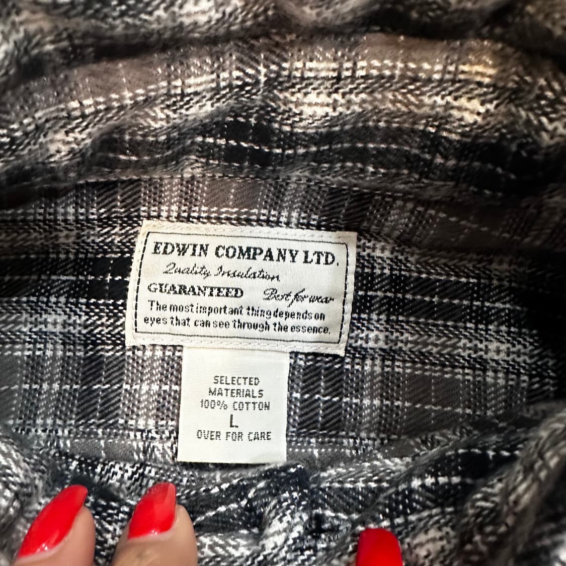 에드윈 그레이 체크 플란넬 셔츠L 상품이미지4