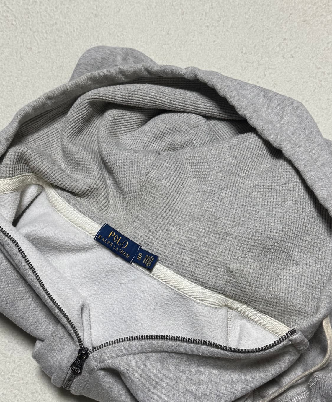 폴로 그레이 기모 후드집업 상품이미지8