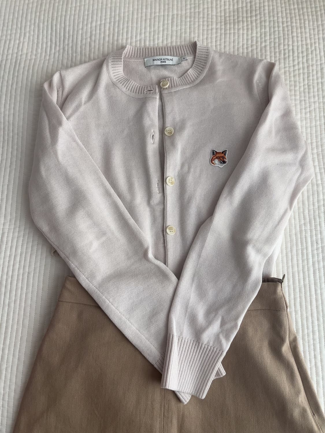 Xs)메종키츠네 폭스패치 가디건 베이지 상품이미지1
