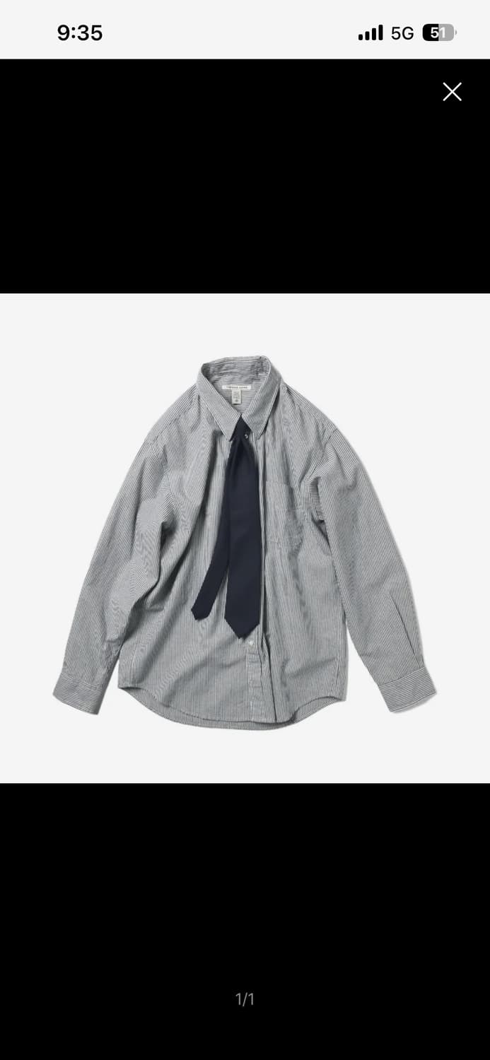 토마스모어 프렌치 스트라이프 셔츠 네이비 M 상품이미지1