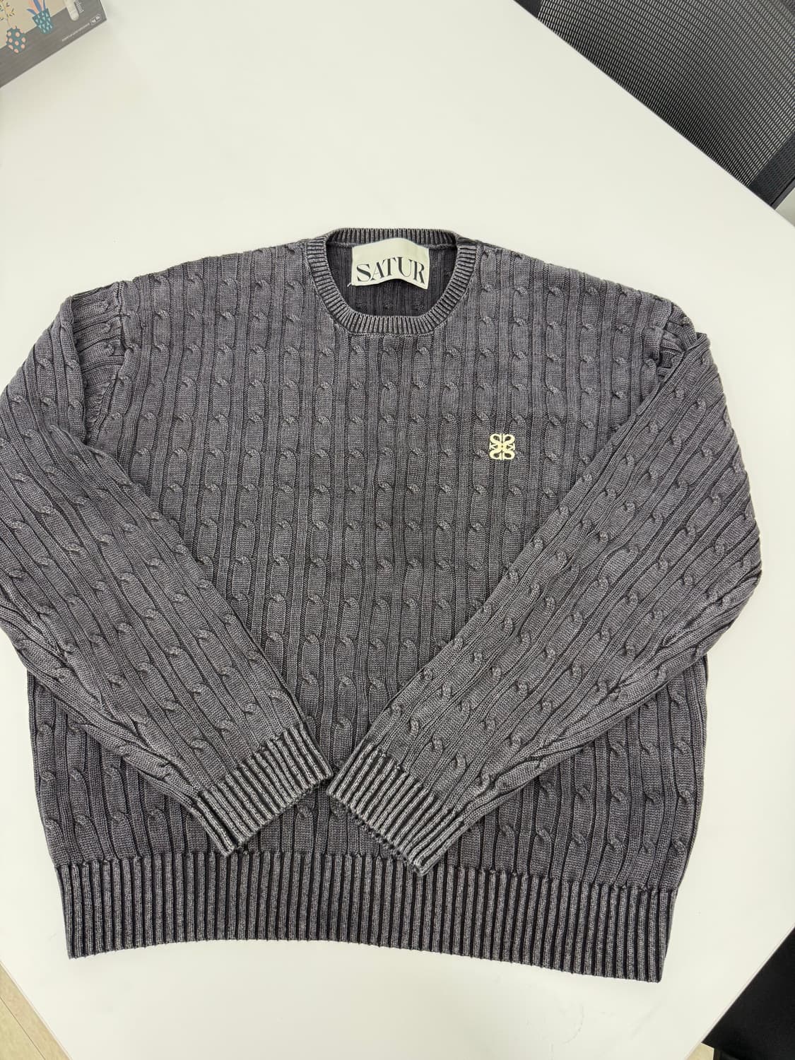세터 SATUR 케이블 니트 스웨터 xl 상품이미지5