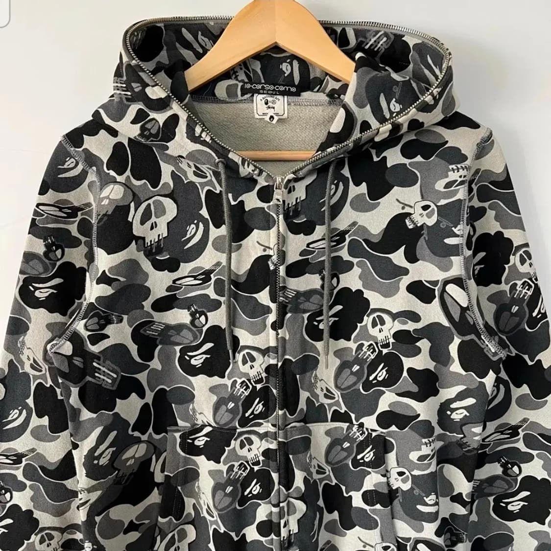 [S] 베이프 x 스투시 스컬 후드집업 상품이미지2