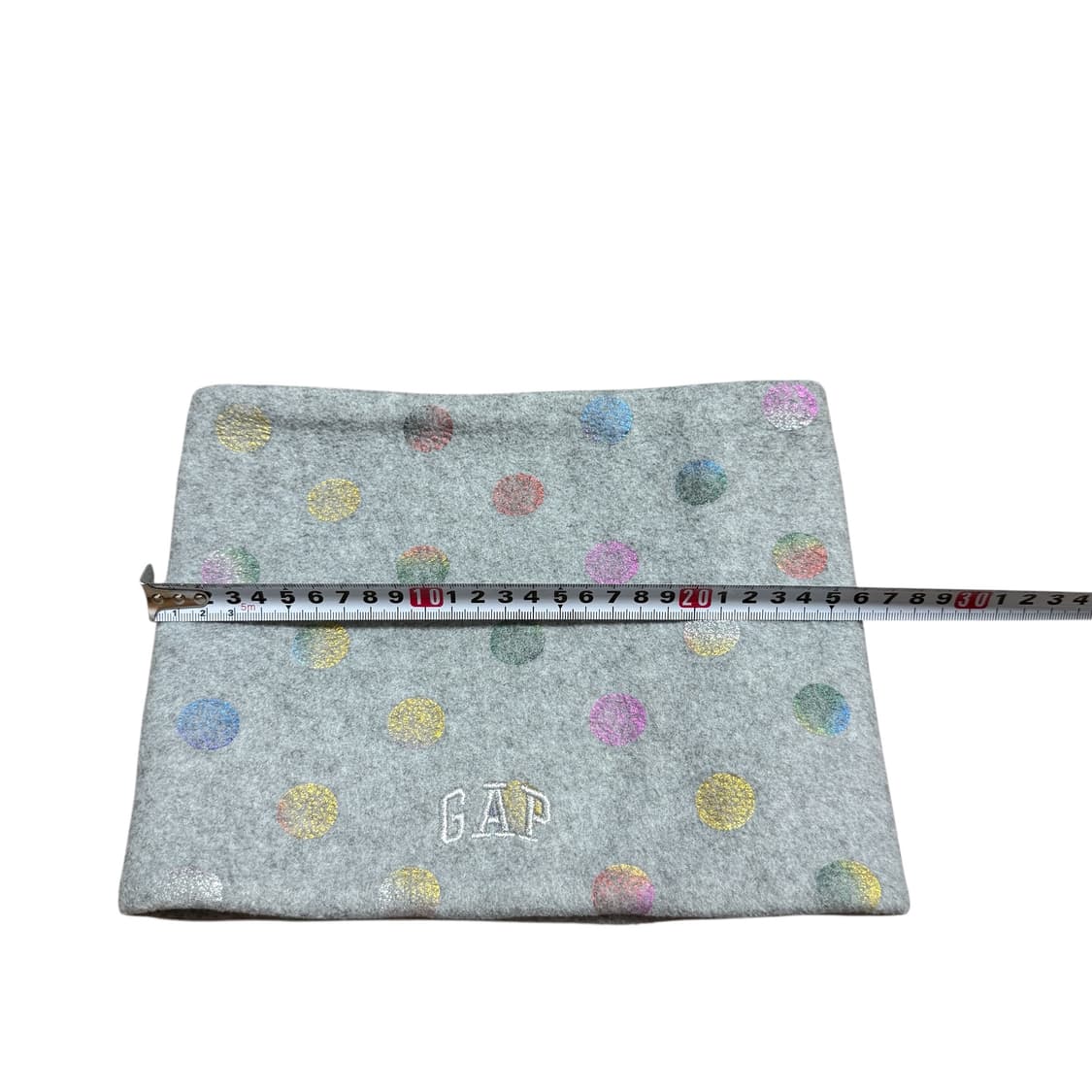 GAP 갭 도트 땡땡이 폴카 패턴 플리스 넥워머 머플러 그레이 상품이미지5