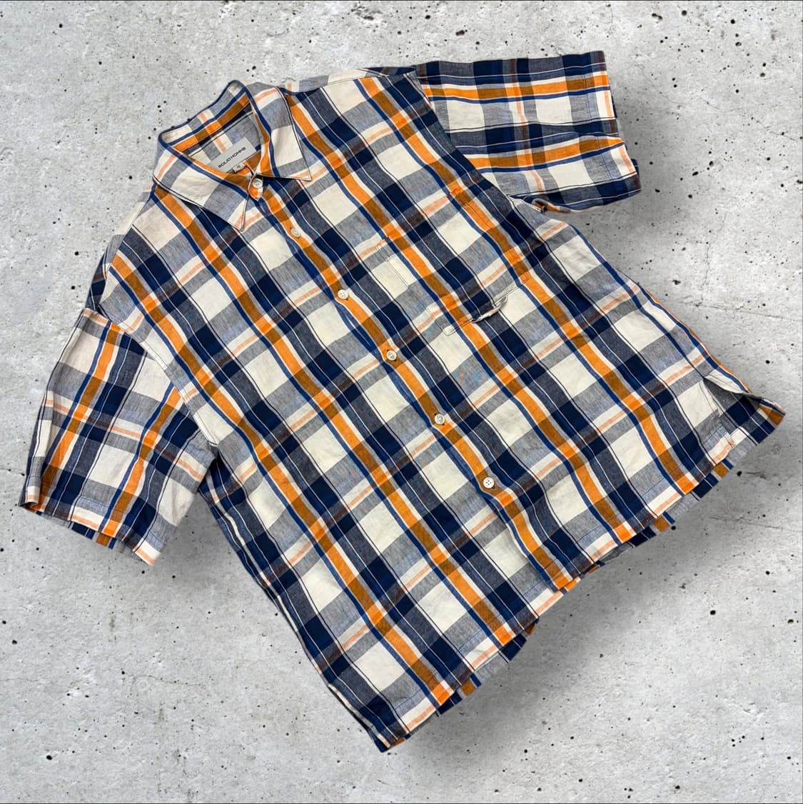 [95] 19s 솔리드옴므 체크 반팔 셔츠 C27 상품이미지1