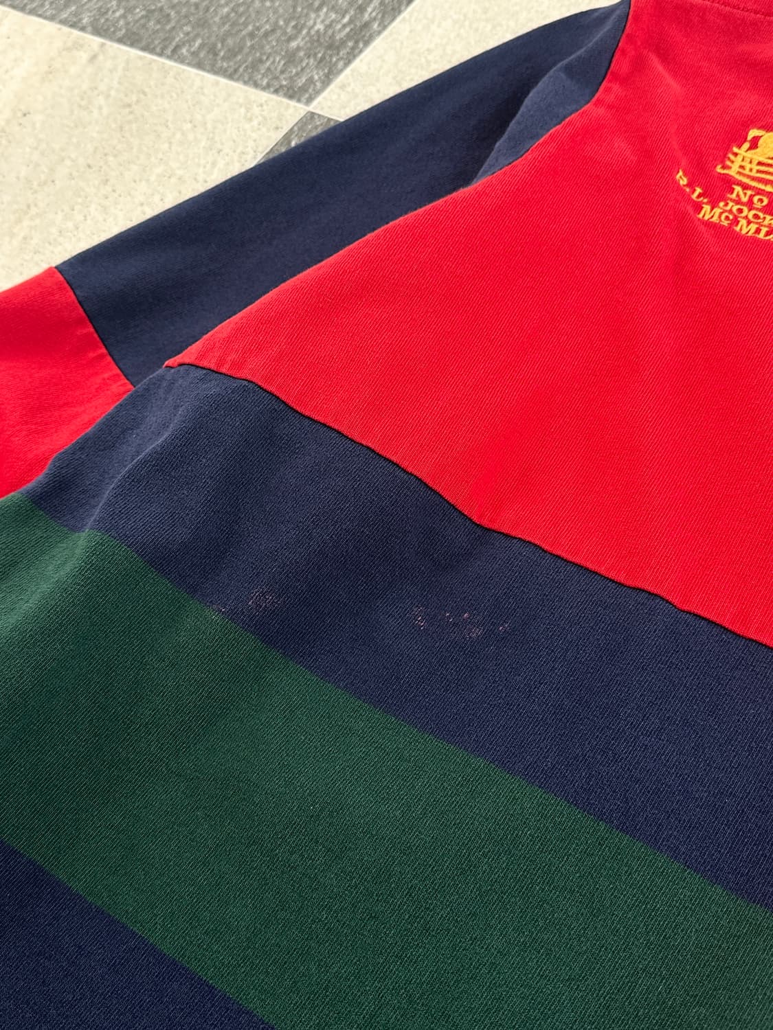 폴로 랄프로렌 빅패치 컬러블록 럭비 카라 티셔츠 상품이미지6