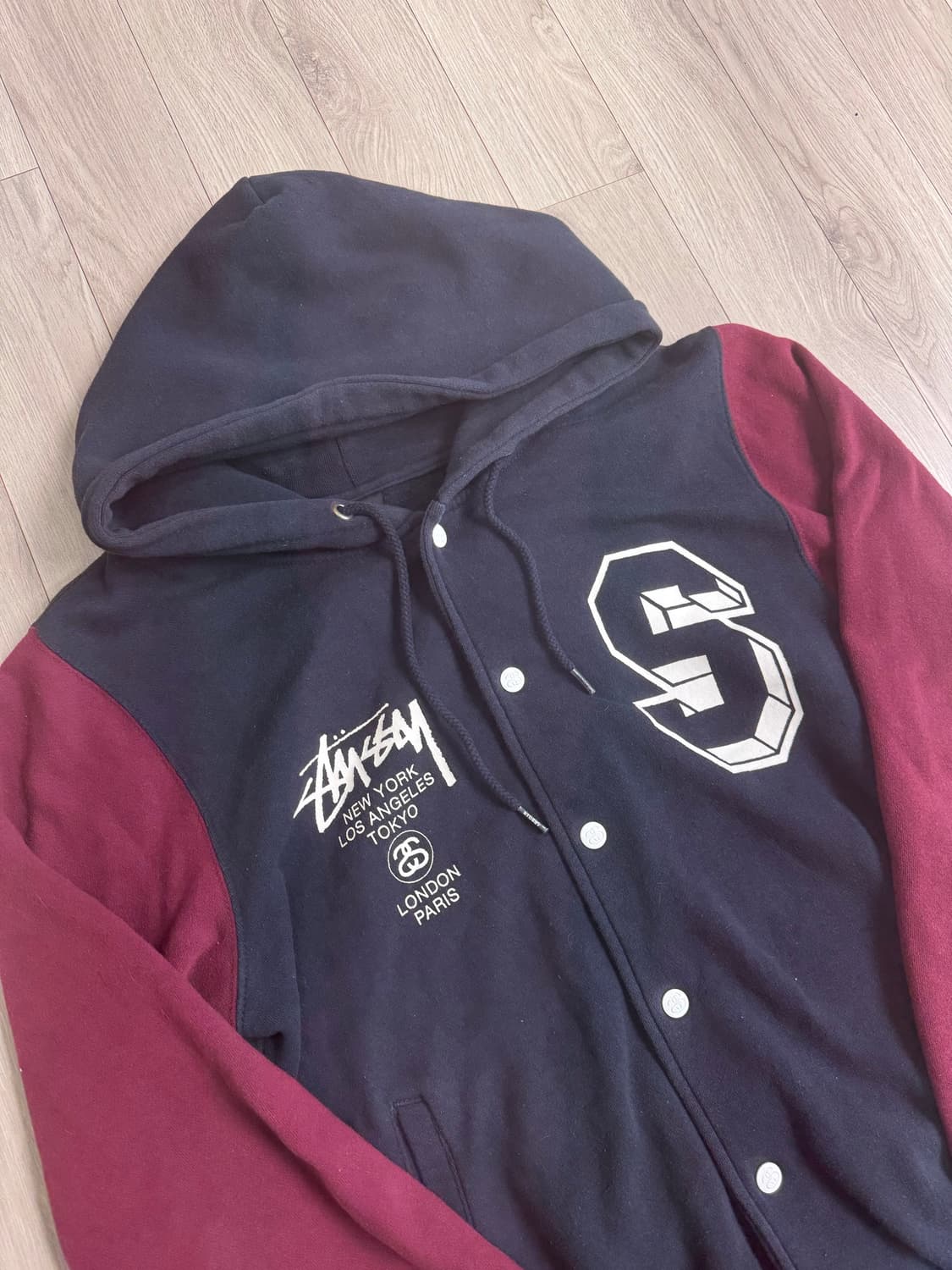 스투시 S로고 월드투어 버튼 후드집업 상품이미지3