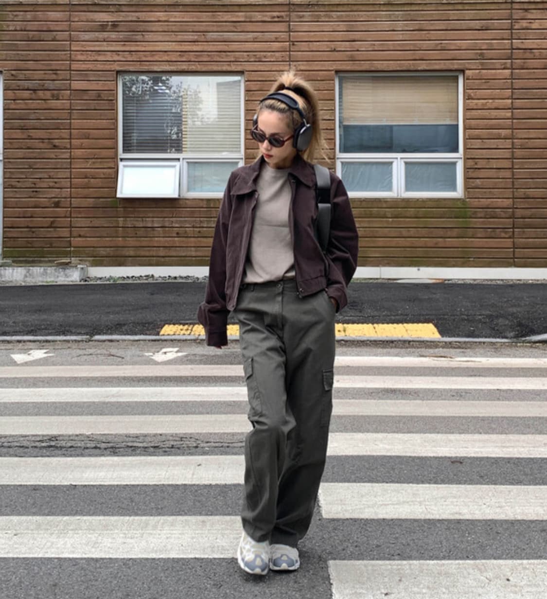 릿킴 크롭 브라운 블루종 상품이미지2