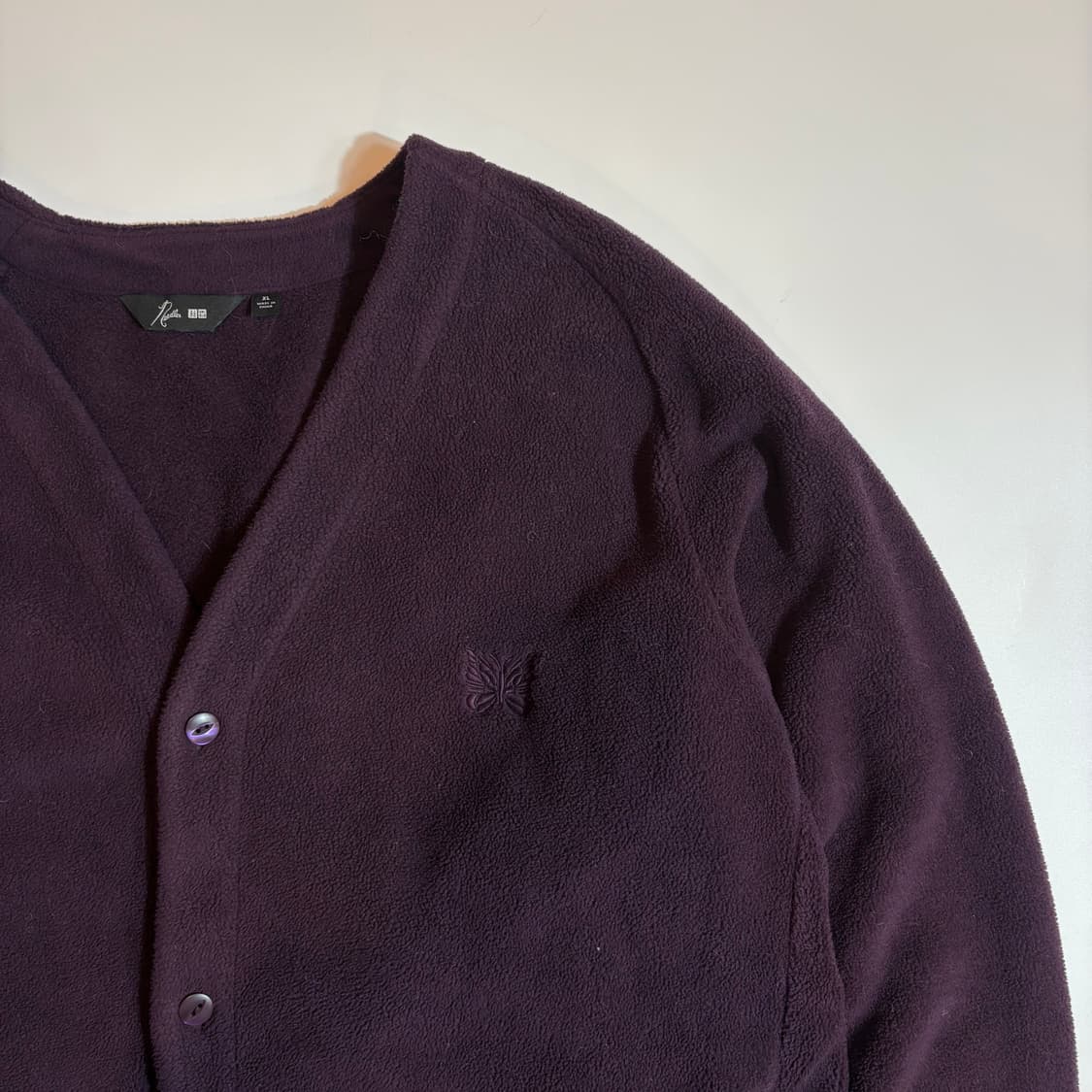 니들스 x 유니클로 릴랙스 퍼플 후리스 가디건 상품이미지2