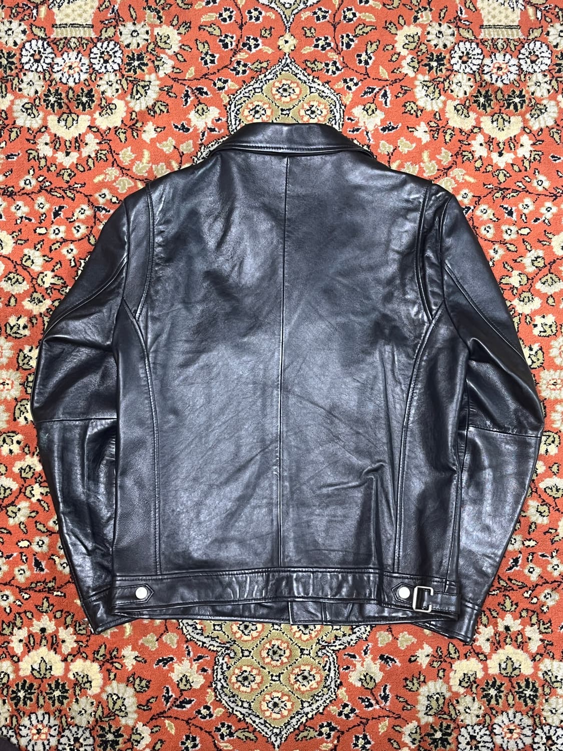 [48] 느와르라르메스 램스킨 블랙 더블 라이더 자켓 상품이미지6