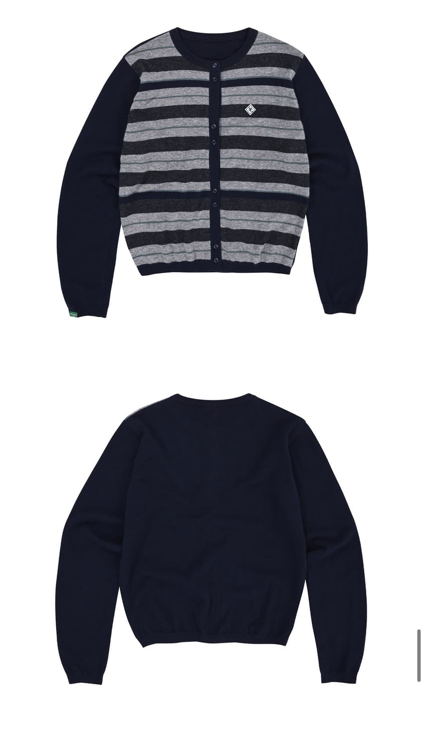 Cashmere Wool Stripe Cardigan _ Navy 상품이미지2