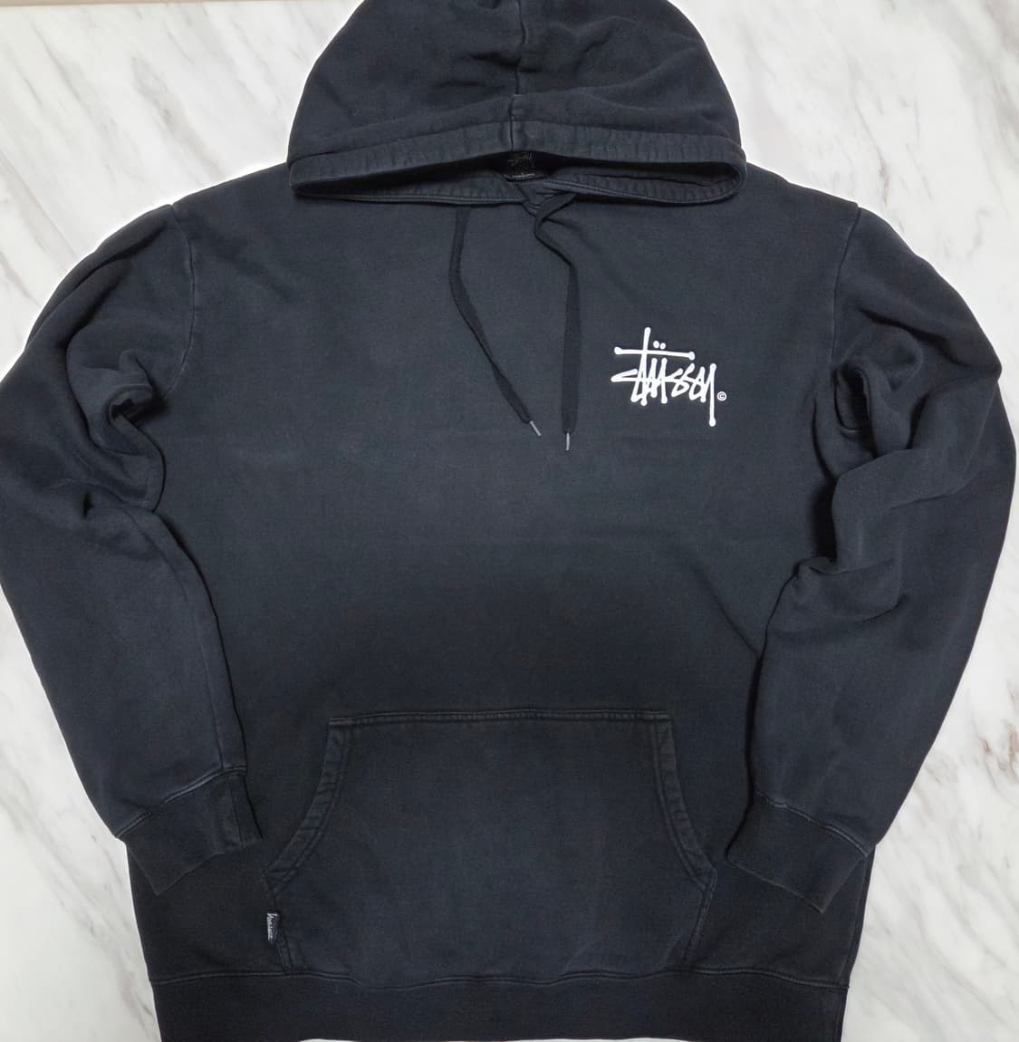 스투시 베이직 블랙 후드티 상품이미지2