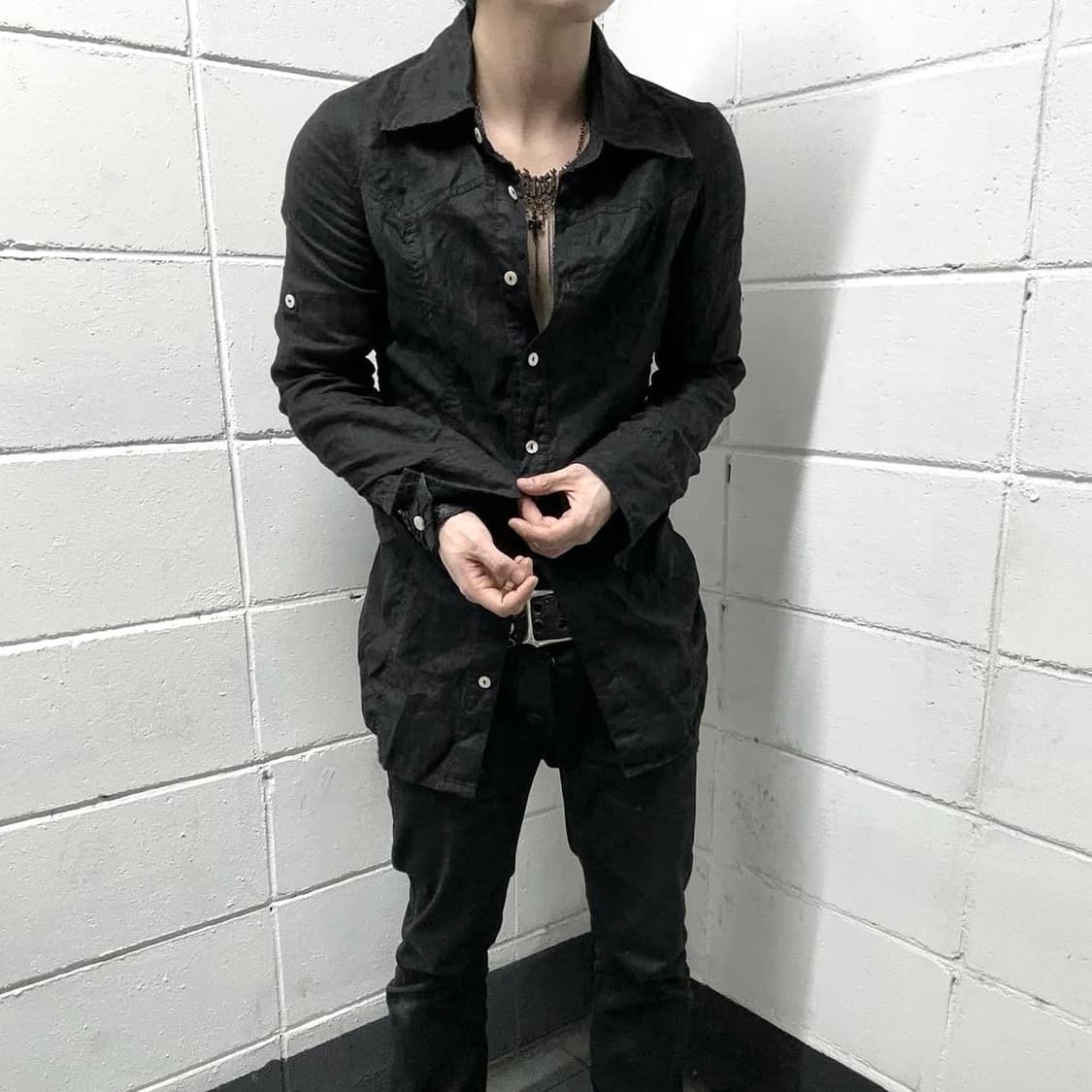 Edge line 00’s vkei shirring shirts 상품이미지3