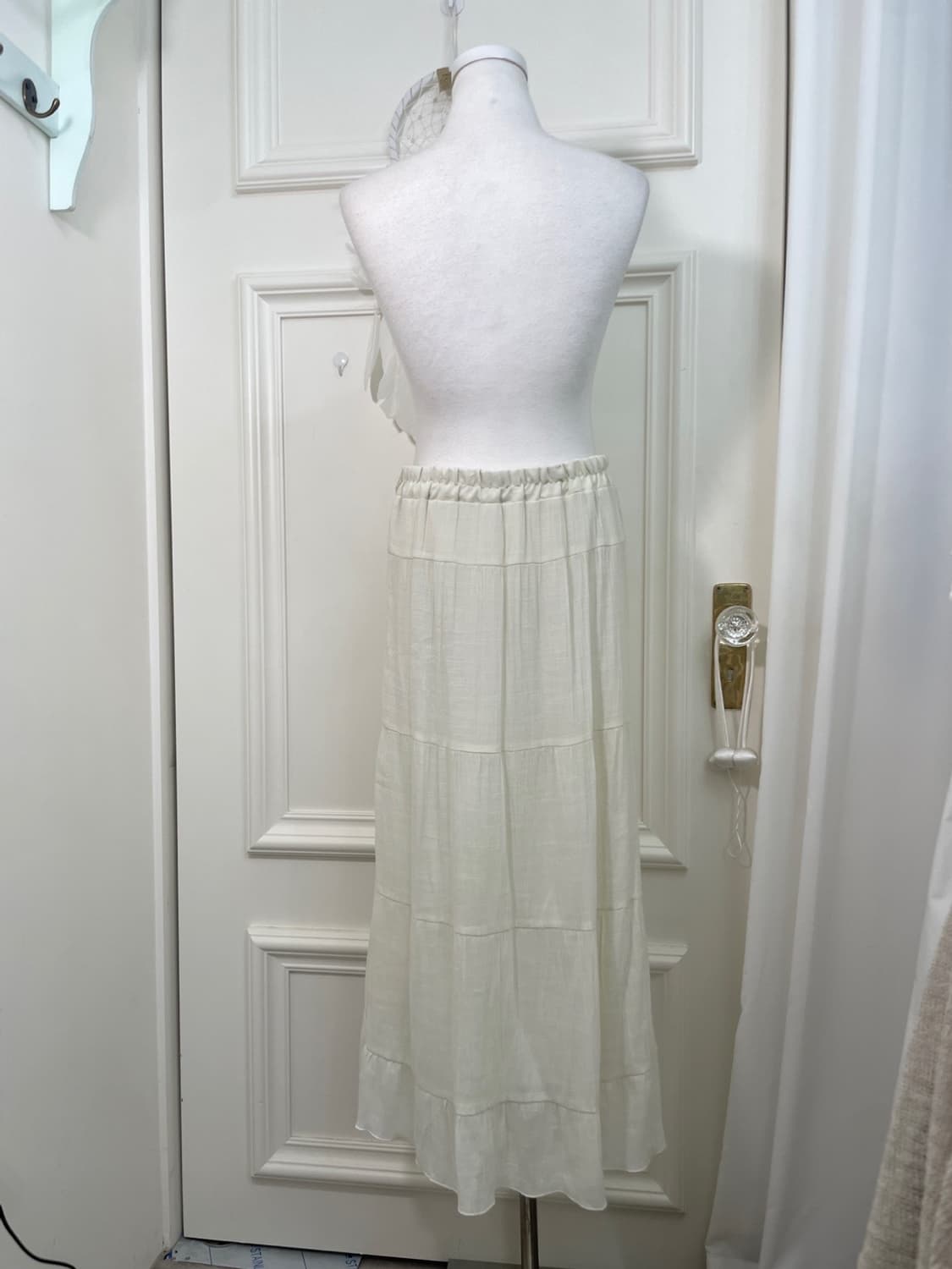 ivory tired spring long banding skirt 상품이미지3