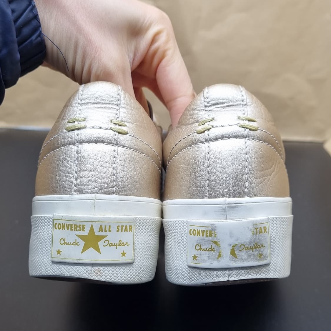 컨버스 원스타 플랫폼 메탈릭 레더 스니커즈240 상품이미지4