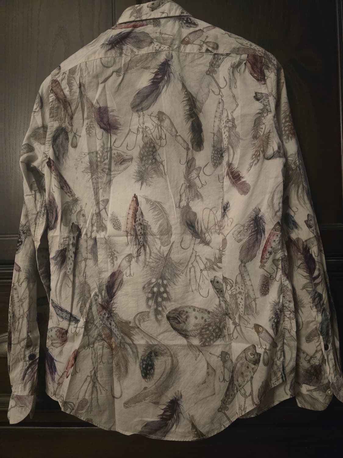 폴 스미스 낚시 프린트 긴팔 셔츠 M사이즈입니다. 상품이미지3