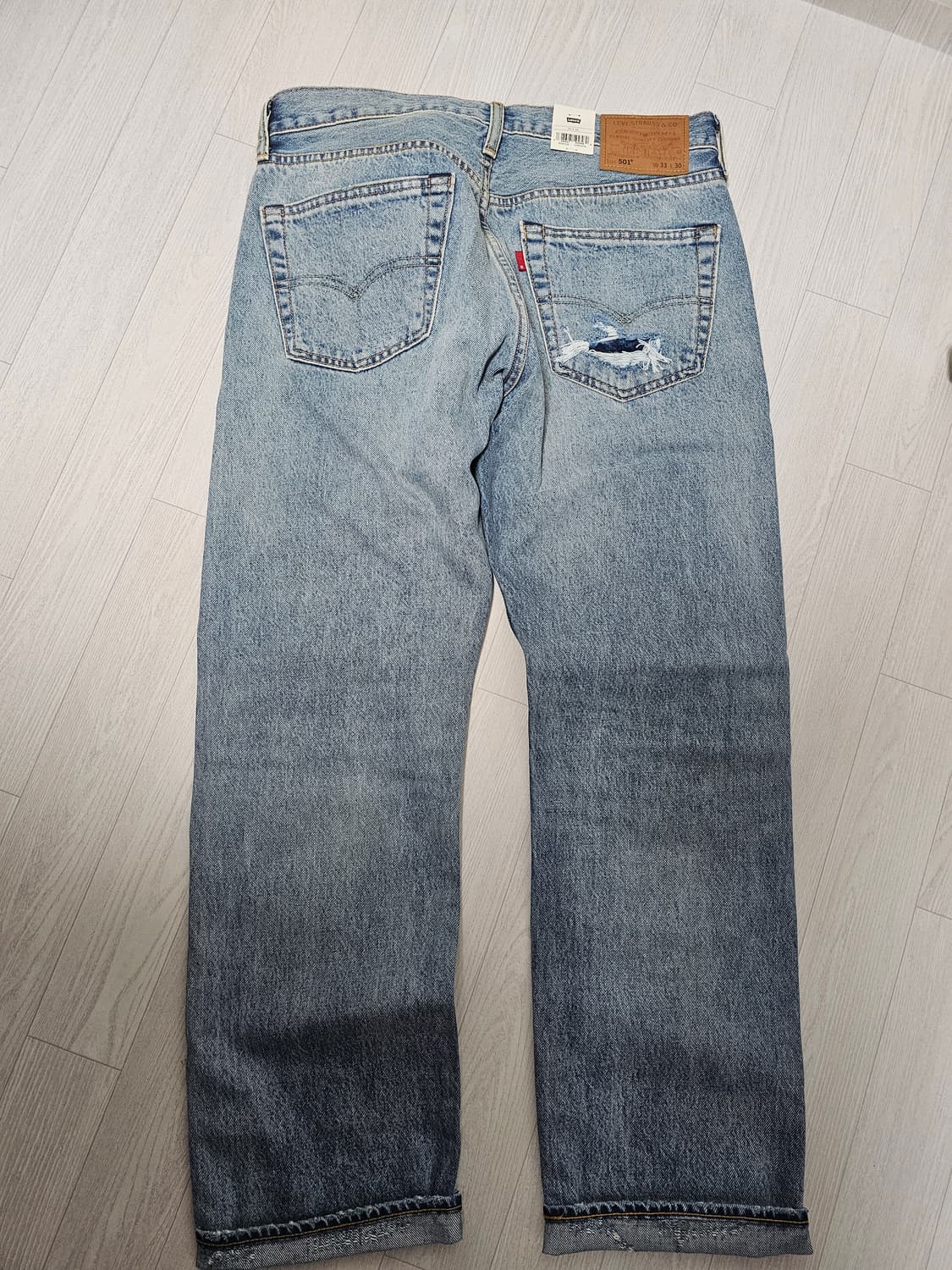 새제품 리바이스 터콰이즈 셀비지 데님 501 33 상품이미지4