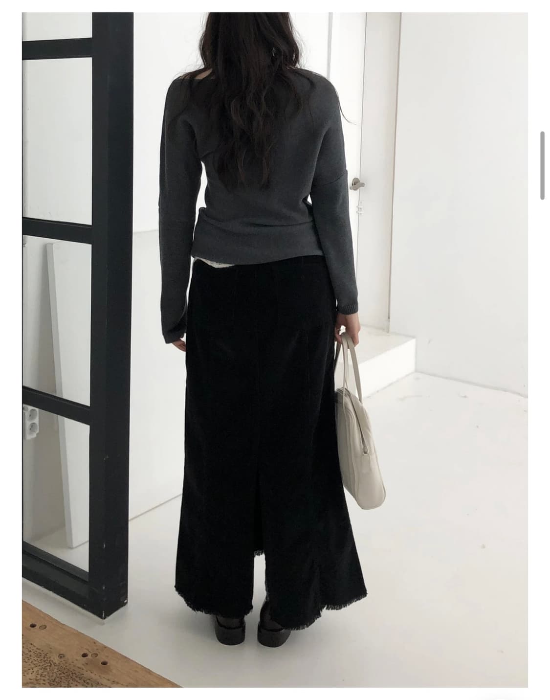 씨유쑨 코듀로이 롱스커트 상품이미지2