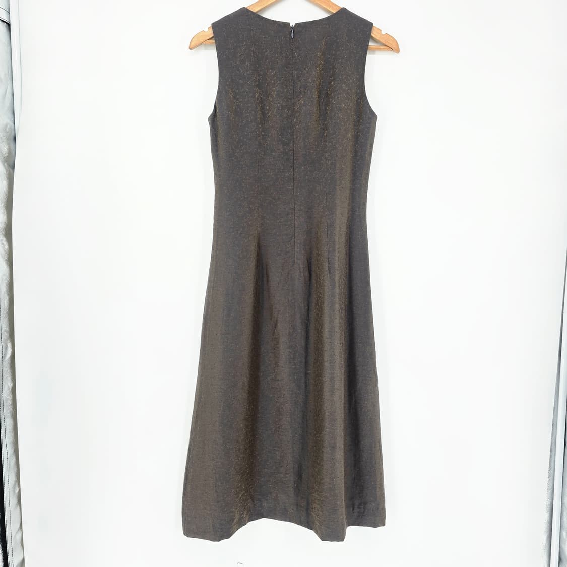 일본 빈티지 실키 텍스처 롱 원피스 (골드 쉬머 포인트) 상품이미지2