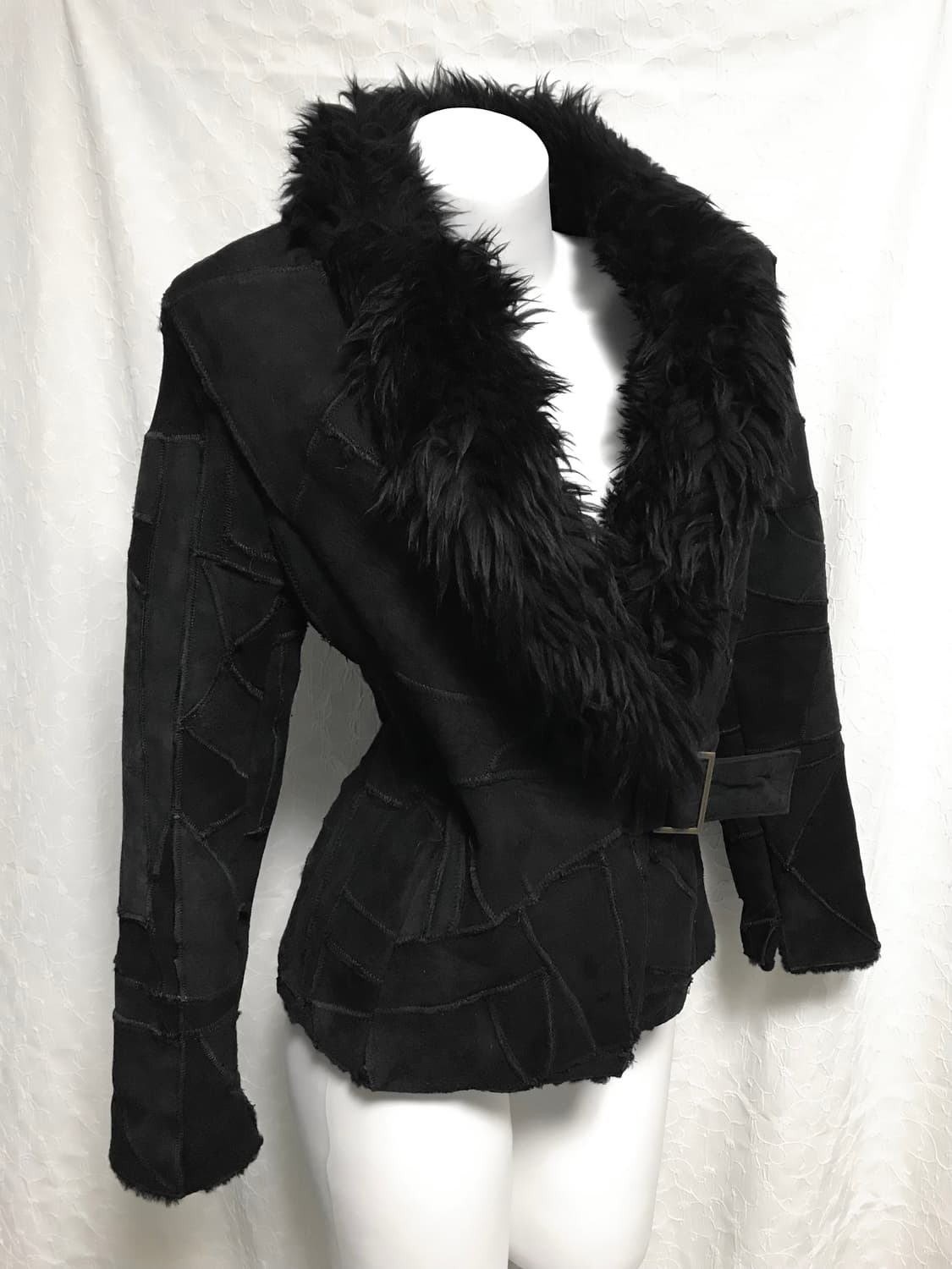 빈티지 쉽스킨 양가죽 패치워크 레더 퍼자켓 상품이미지1