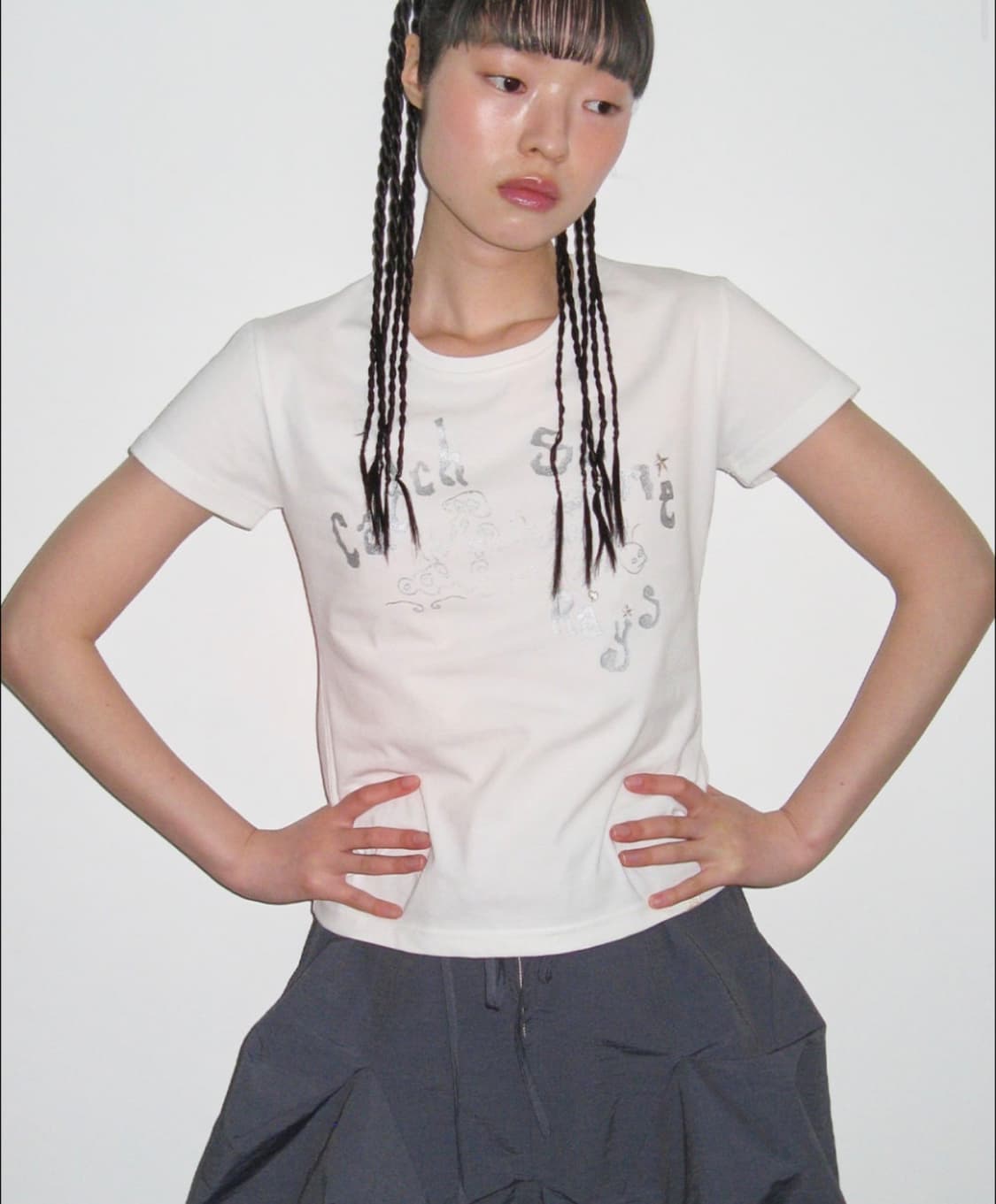 타입서비스 catch embroidery t-shirt 오프화이트 상품이미지2