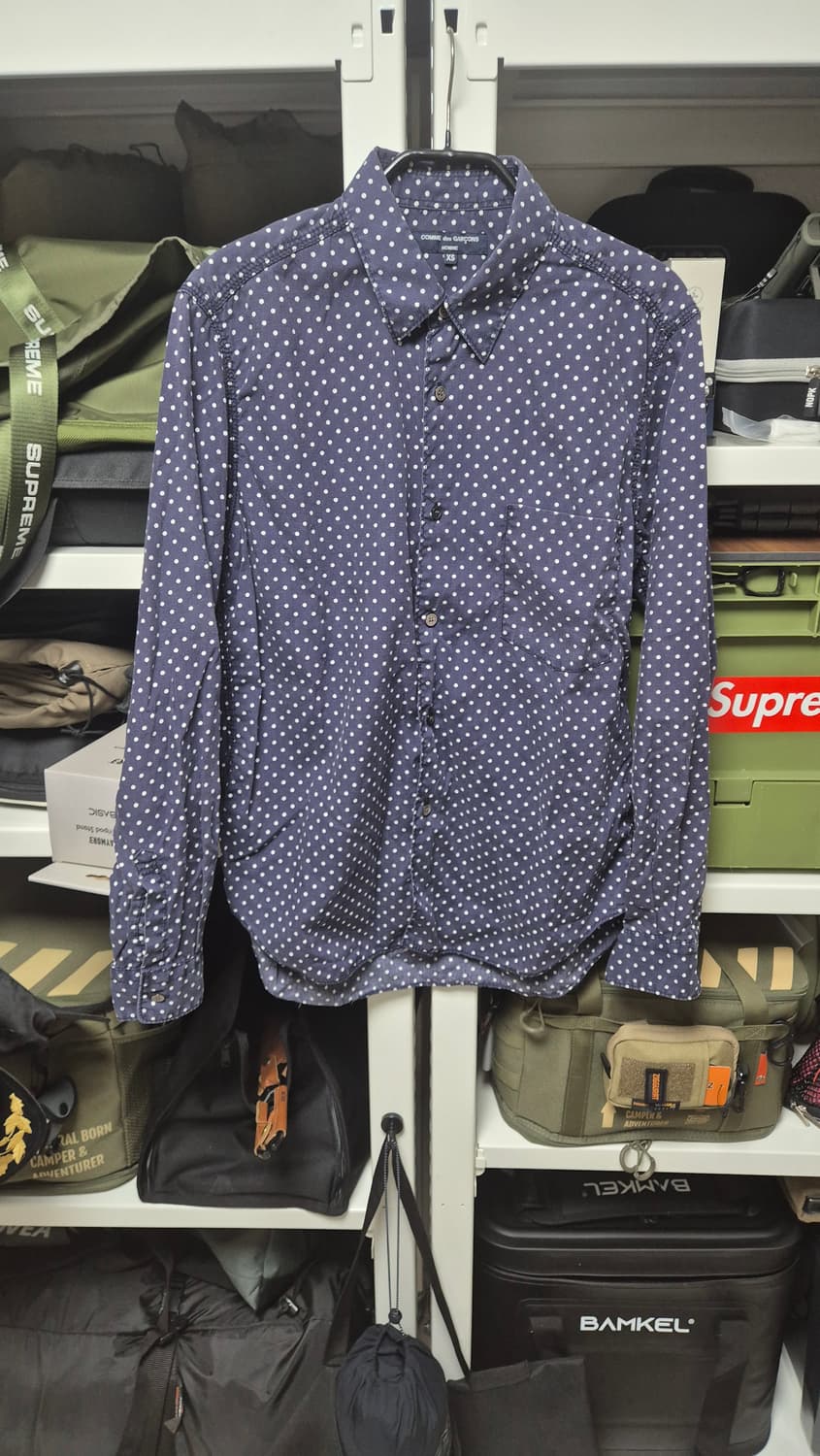 꼼데가르송 옴므 도트 셔츠 네이비 XS 상품이미지3