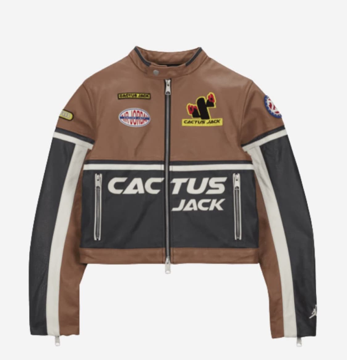 트레비스캇 y2k 레이싱 카우레더 자켓 상품이미지1