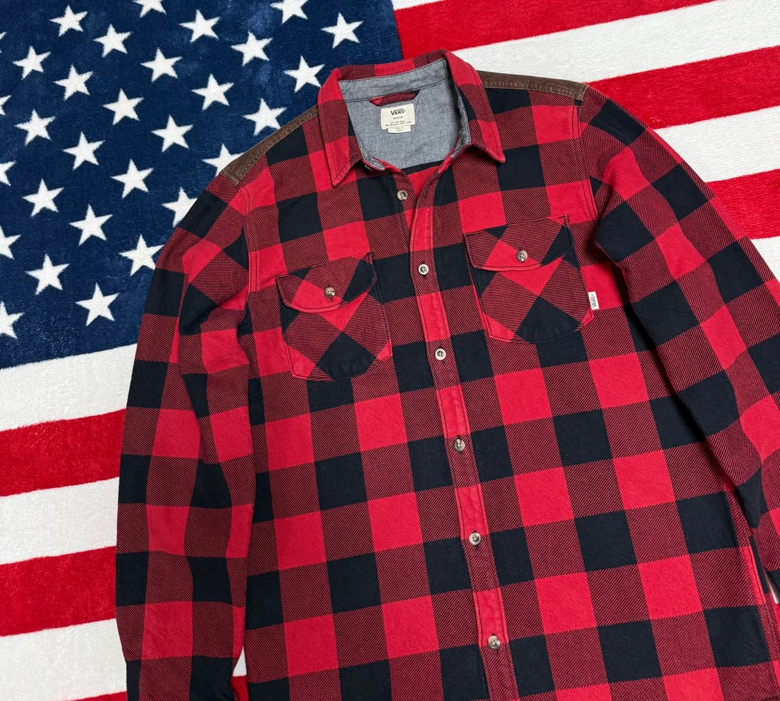 반스버팔로체크셔츠 vans plaid shirt. Vans빈티지플란넬셔츠 상품이미지4