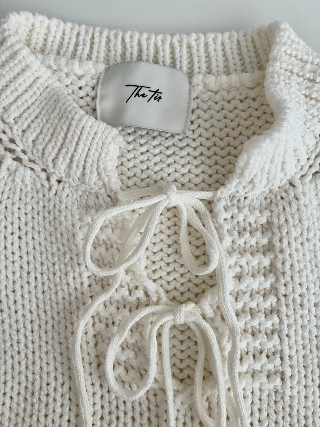 F) 더티스 네트 리본 니트 아이보리 상품이미지4