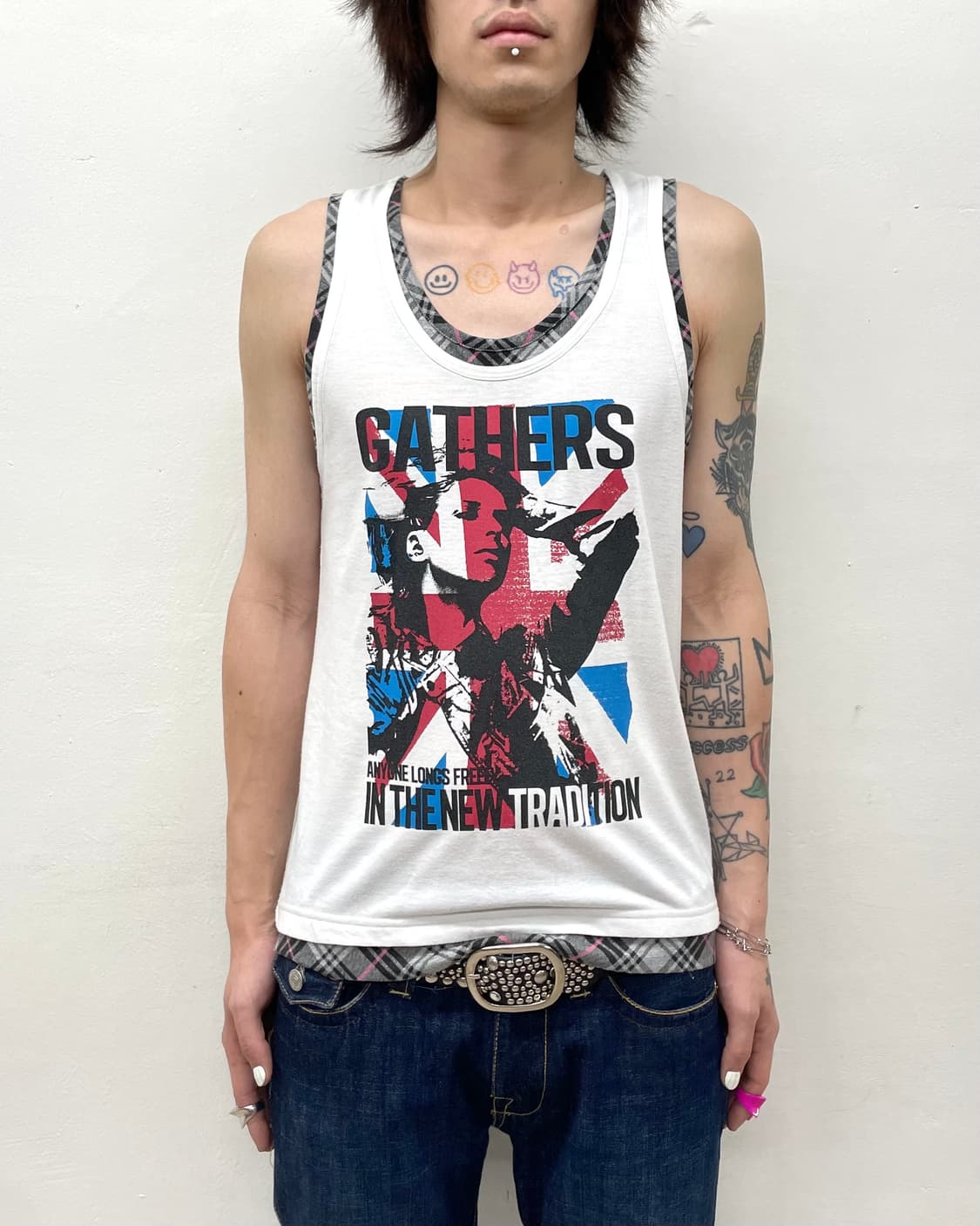 Girl American flag check sleeveless 상품이미지1