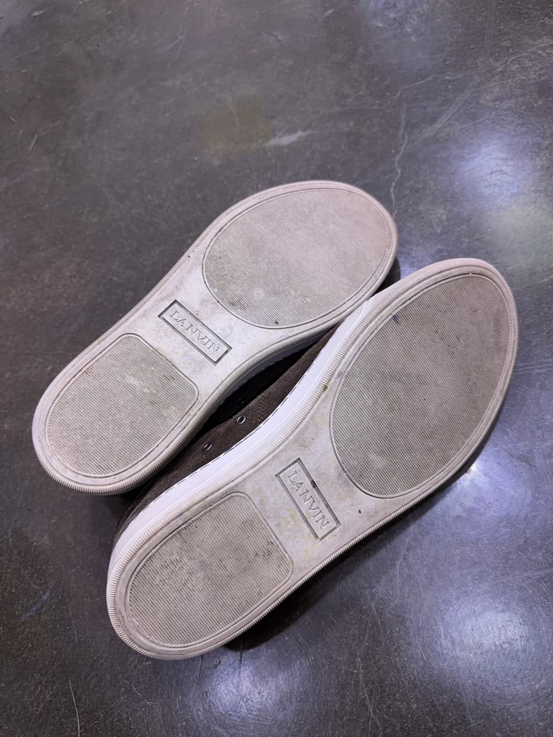 랑방 벨루어 스웨이드 레더 브라운 올리브 스니커즈 7 (260) 상품이미지7