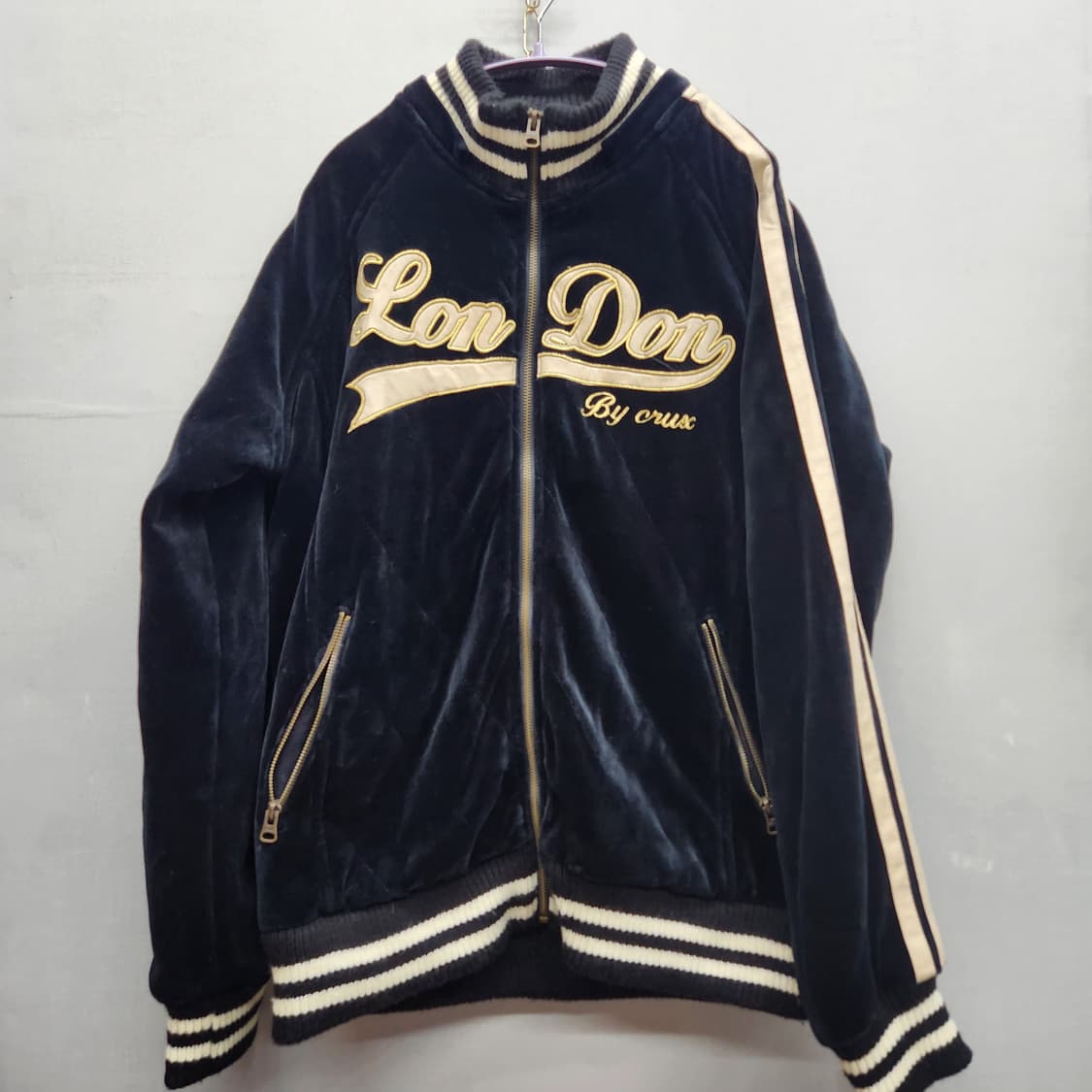 CRUX 크럭스 벨벳 빈티지 사이드라인 점퍼 XL 상품이미지1