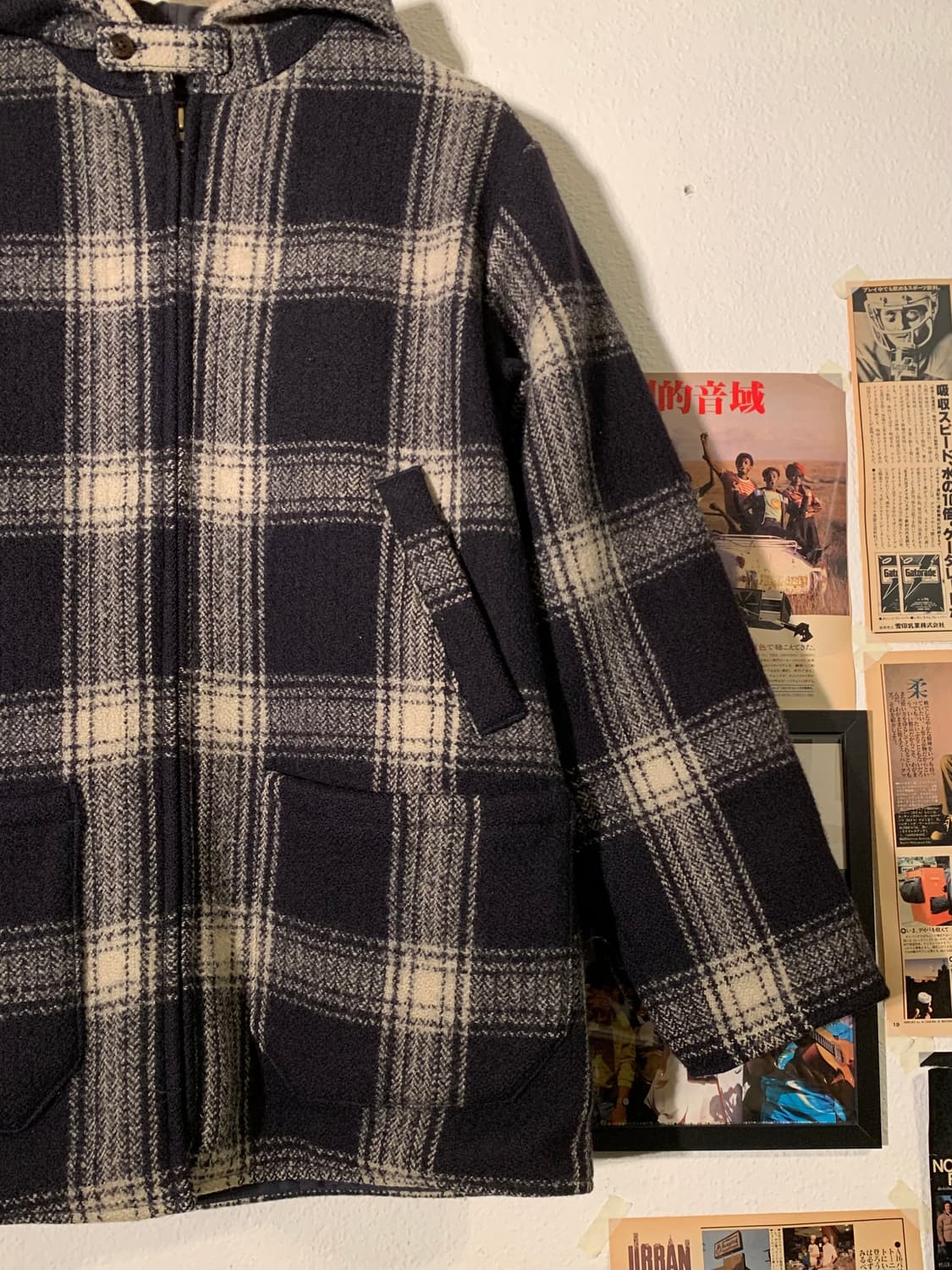 45rpm 울 체크 집업 코트 상품이미지4