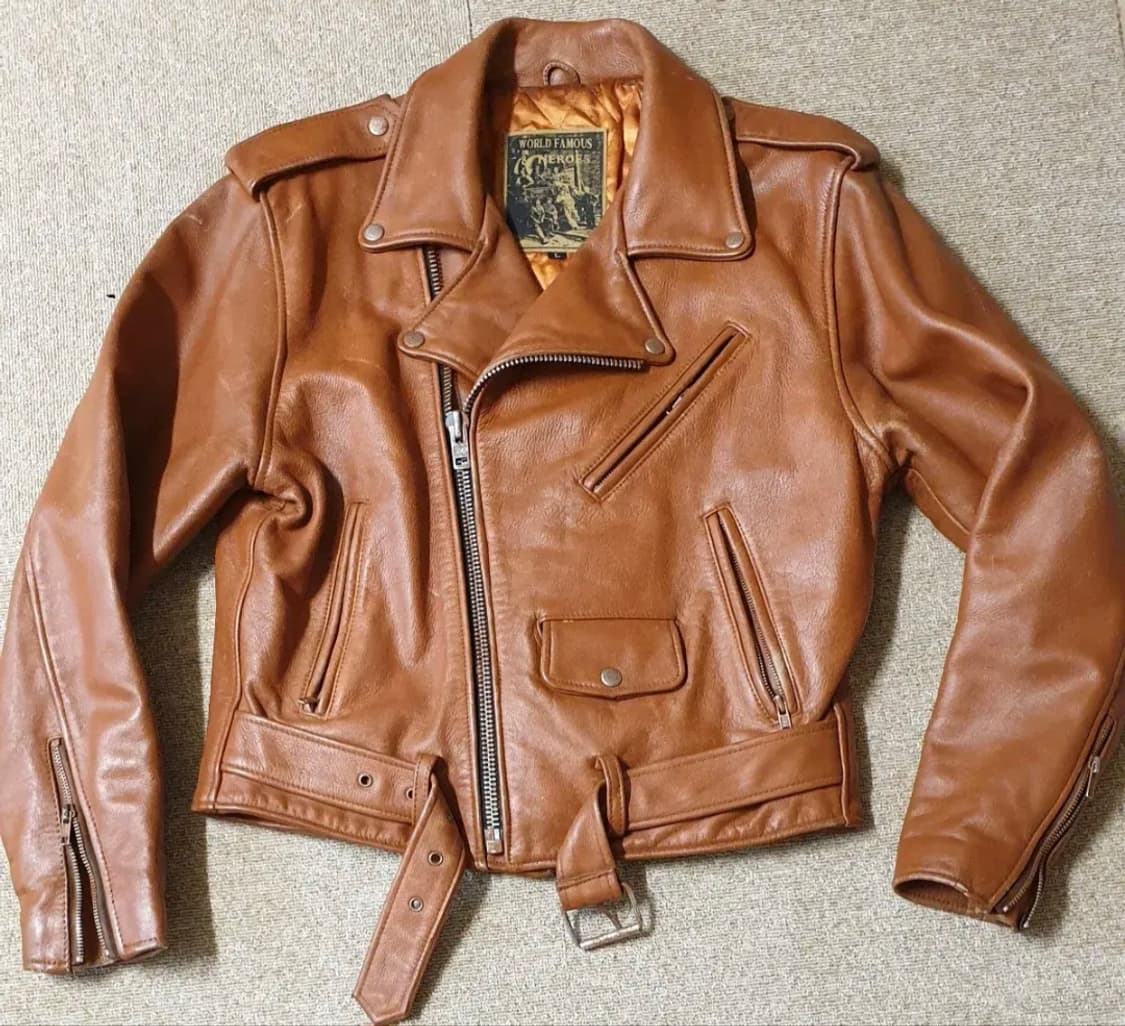 90s Custom Heavyweight Leather Jacket(L) 상품이미지1