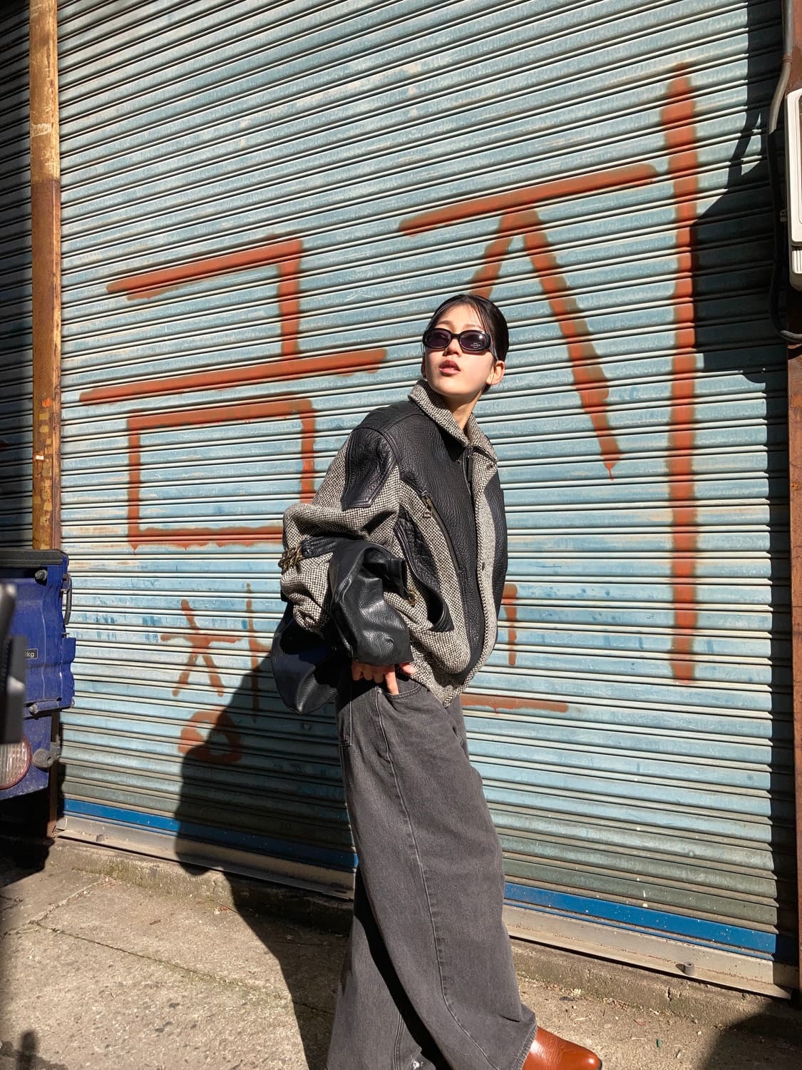 REDOX 울 헤링본 × 양가죽 하이브리드 자켓  상품이미지2