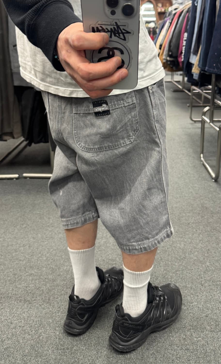 34) ENYCE 그레이 카펜터 워크팬츠 데님 반바지 쇼츠 상품이미지2