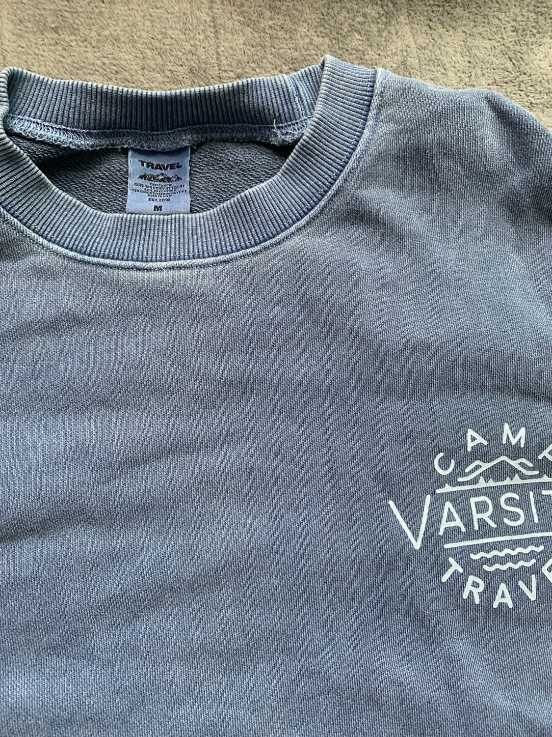 트래블 캠프 바시티 피그먼트 맨투맨 M 상품이미지2