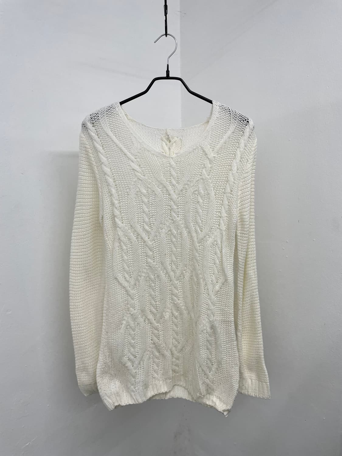 퓨어 화이트 아일렛 니트 원피스 상품이미지2