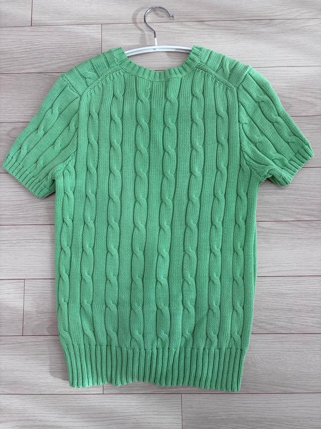 폴로 랄프로렌 케이블 반팔 니트 M 민트 상품이미지4