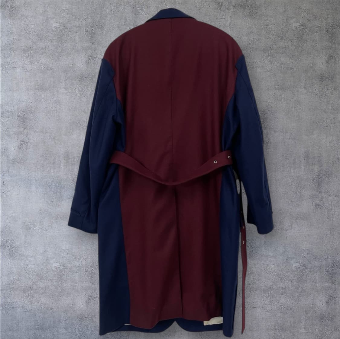 줄리앙 데이비드 Julien David 네이비 버건디 배색 울 코트 XS 상품이미지7