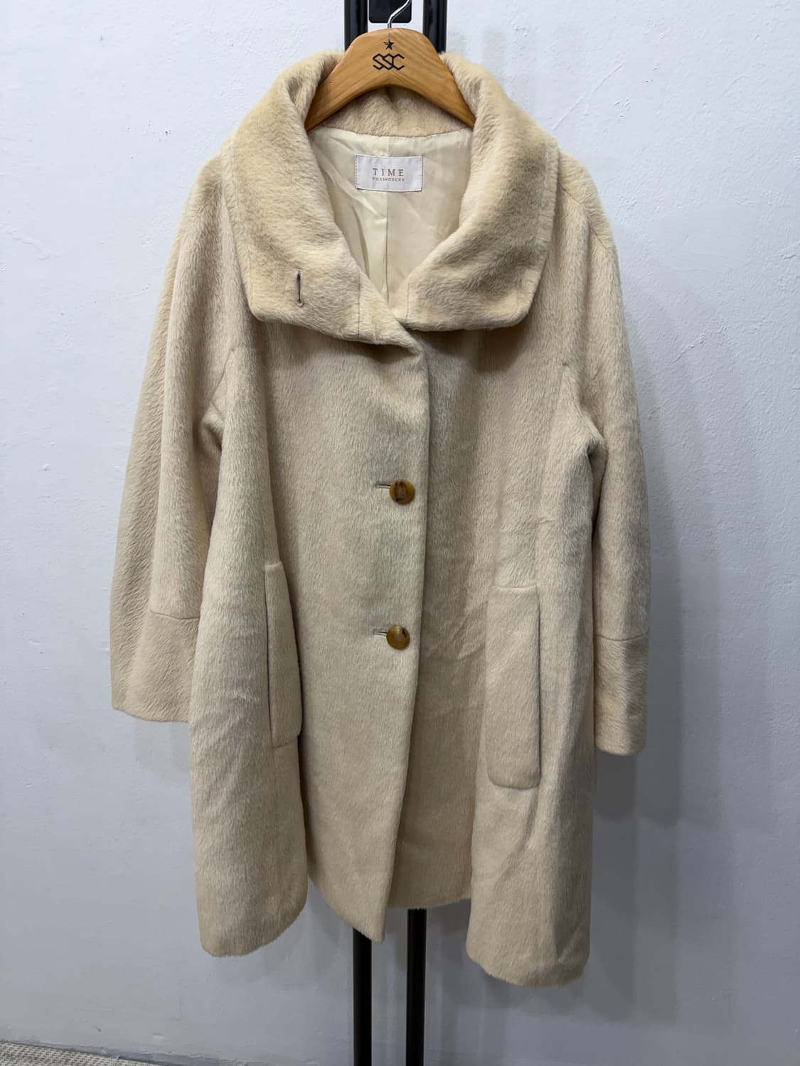 정품) 타임 루즈핏 양모 코트 아이보리 82 상품이미지1
