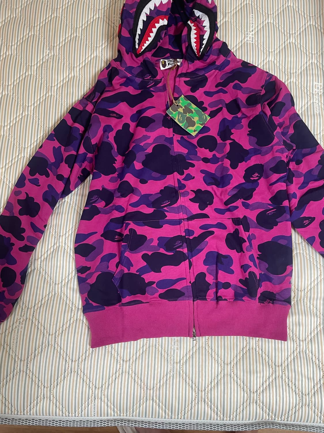 베이프 퍼플 샤크 후드집업 xl 상품이미지3