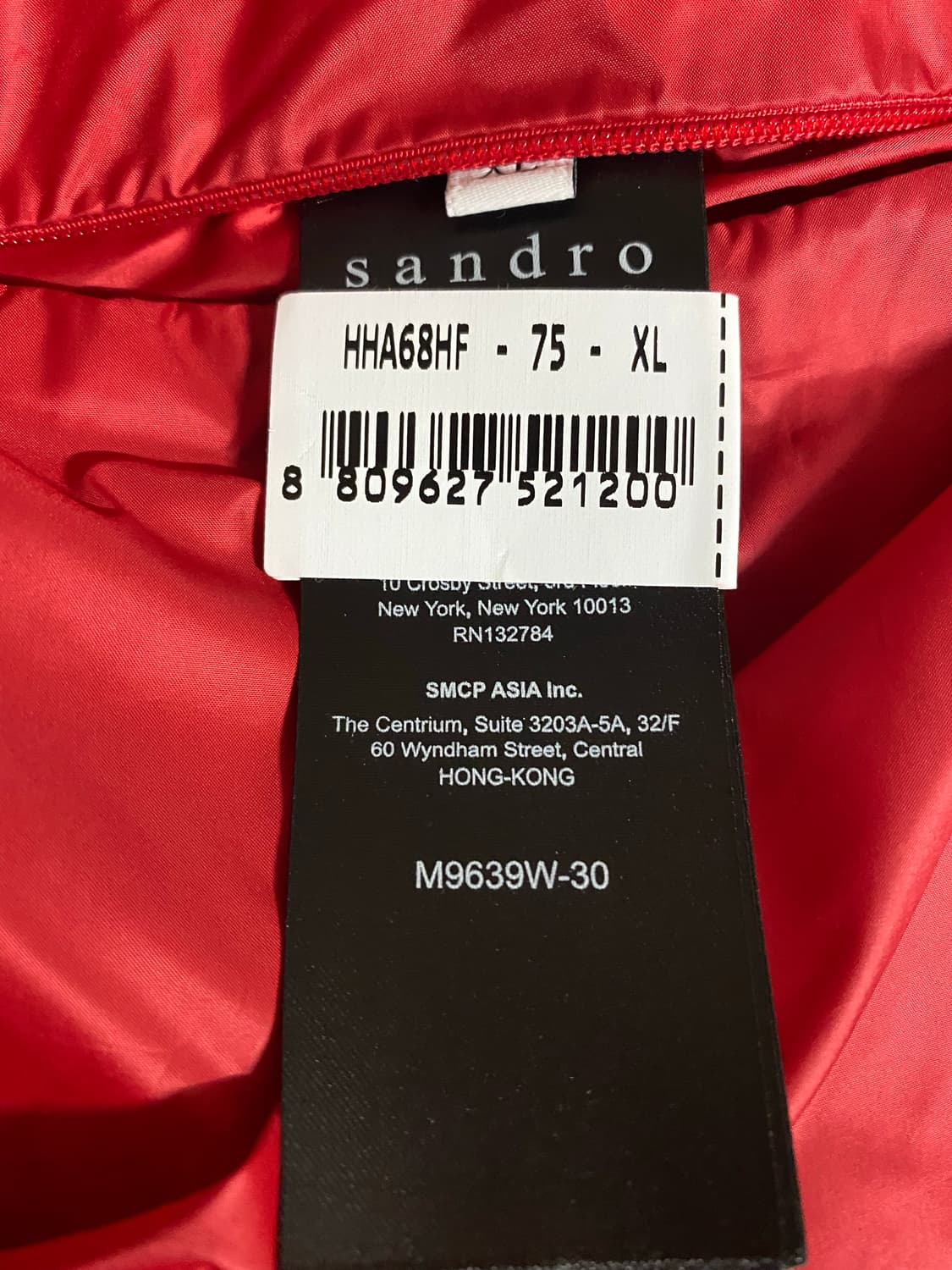 산드로 옴므 레드 숏패딩 xl 상품이미지4