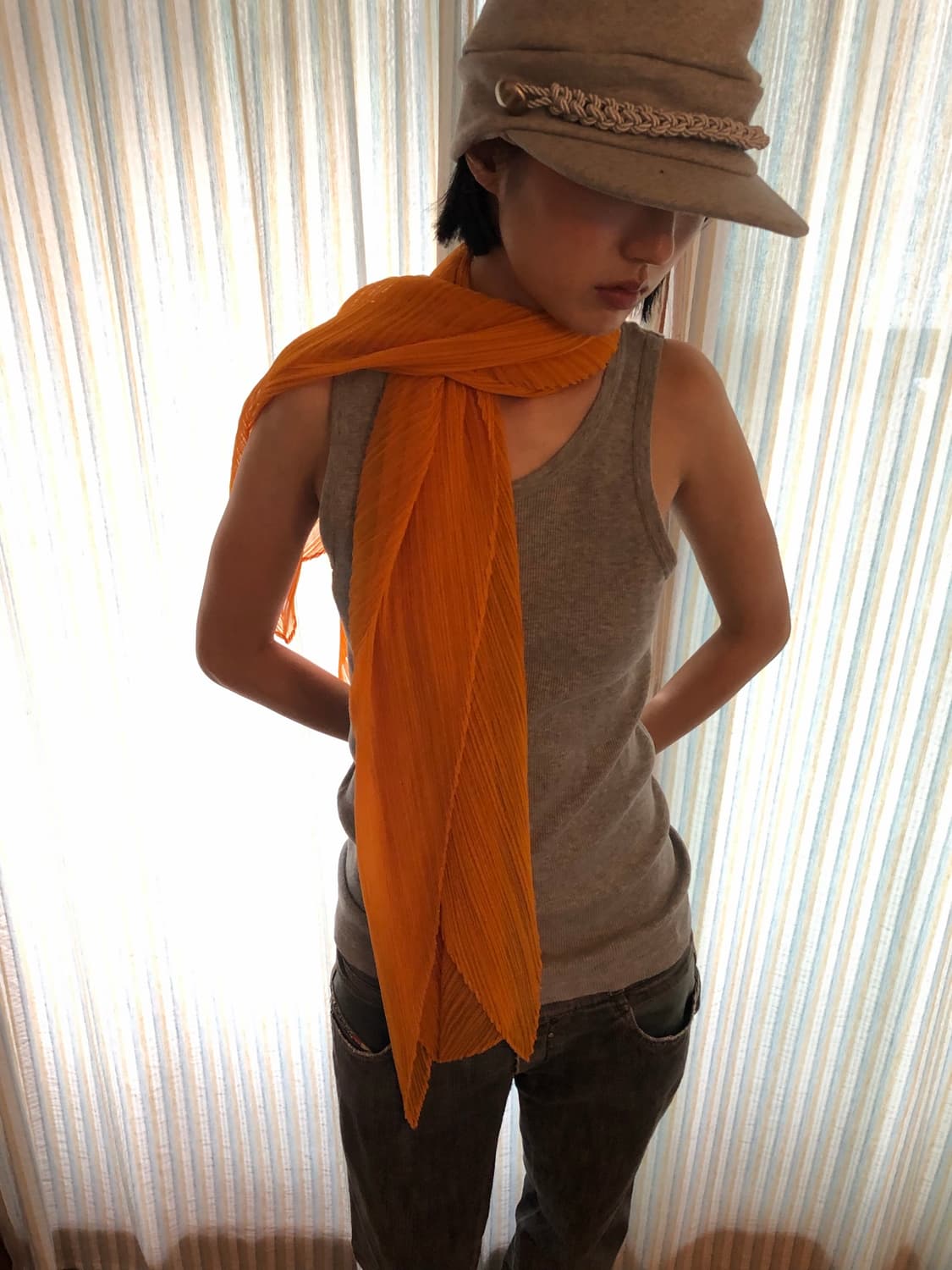 pleats please scarf / grade A / 가로 150  상품이미지1